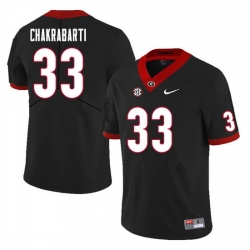 Men #33 Kaustov Chakrabarti Georgia Bulldogs College Football Jerseys Sale-Black