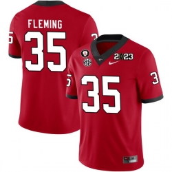 Men #35 Jacob Fleming Georgia Bulldogs 2022-23 CTP National Championship Football Jerseys