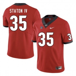 Men #35 John Staton IV Georgia Bulldogs College Football Jerseys Sale-Red