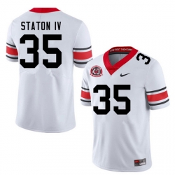 Men #35 John Staton IV Georgia Bulldogs Nationals Champions 40th Anniversary College Football Jersey