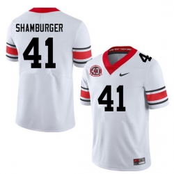 Men #41 Denton Shamburger Georgia Bulldogs College Football Jerseys Sale-40th Anniversary