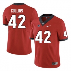 Men #42 Graham Collins Georgia Bulldogs College Football Jerseys Sale-Red Anniversary