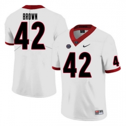 Men #42 Matthew Brown Georgia Bulldogs College Football Jerseys Sale-White