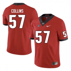 Men #57 Luke Collins Georgia Bulldogs College Football Jerseys Sale-Red Anniversary