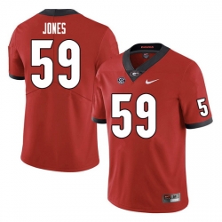 Men #59 Broderick Jones Georgia Bulldogs College Football Jerseys Sale-Red