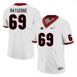 Men #69 Tate Ratledge Georgia Bulldogs College Football Jerseys Sale-White