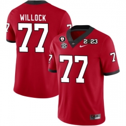 Men #77 Devin Willock Georgia Bulldogs 2022-23 CTP National Championship Football Jerseys