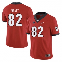 Men #82 Kolby Wyatt Georgia Bulldogs College Football Jerseys red