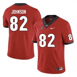 Men #82 Logan Johnson Georgia Bulldogs College Football Jerseys Sale-Red Anniversary