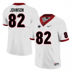 Men #82 Logan Johnson Georgia Bulldogs College Football Jerseys Sale-White Anniversary