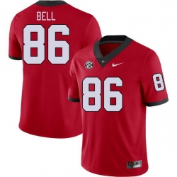 Men #86 Dillon Bell Georgia Bulldogs College Football Jerseys Stitched-Red