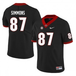 Men #87 Tyler Simmons Georgia Bulldogs College Football Jerseys-Black