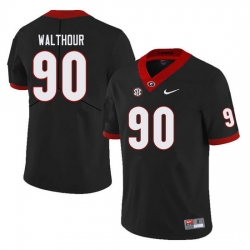 Men #90 Tramel Walthour Georgia Bulldogs College Football Jerseys Sale-Black