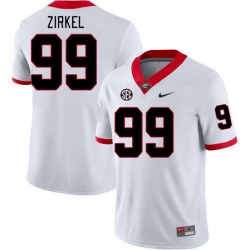 Men #99 Jared Zirkel Georgia Bulldogs College Football Jerseys Stitched-White