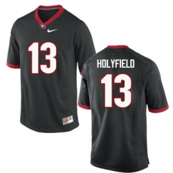 Men Georgia Bulldogs #13 Elijah Holyfield College Football Jerseys-Black