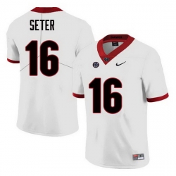 Men Georgia Bulldogs #16 John Seter College Football Jerseys Sale-White