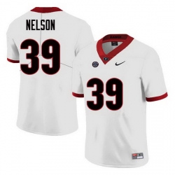 Men Georgia Bulldogs #39 Hugh Nelson College Football Jerseys Sale-White