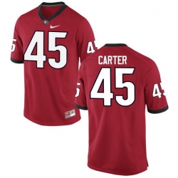 Men Georgia Bulldogs #45 Reggie Carter College Football Jerseys-Red