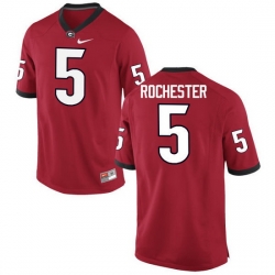 Men Georgia Bulldogs #5 Julian Rochester College Football Jerseys-Red