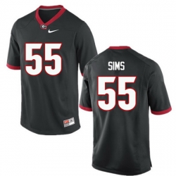 Men Georgia Bulldogs #55 Dyshon Sims College Football Jerseys-Black