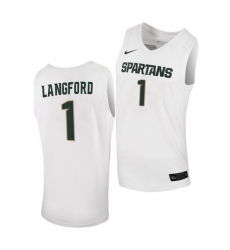 Michigan State Spartans Joshua Langford White Replica Men Jersey