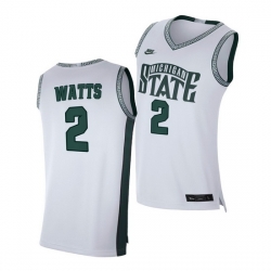 Michigan State Spartans Rocket Watts White Limited Retro Michigan State Spartans Jersey