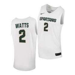 Michigan State Spartans Rocket Watts White Replica Men Jersey