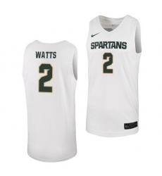 Michigan State Spartans Rocket Watts White Replica Michigan State Spartans Jersey