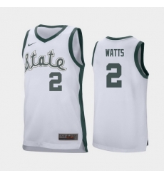 Michigan State Spartans Rocket Watts White Retro Replica Men'S Jersey