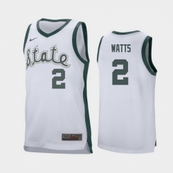 Michigan State Spartans Rocket Watts White Retro Replica Men'S Jersey