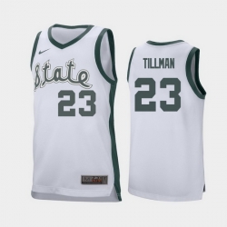 Michigan State Spartans Xavier Tillman White Retro Replica Men'S Jersey