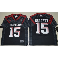 Aggies #15 Myles Garrett Black New SEC Patch Stitched NCAA Jersey