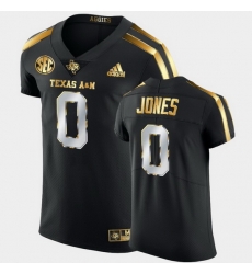 Men Texas A&M Aggies Myles Jones Golden Edition Black Authentic Jersey