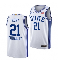 Duke Blue Devils Matthew Hurt White Equality Men Jersey