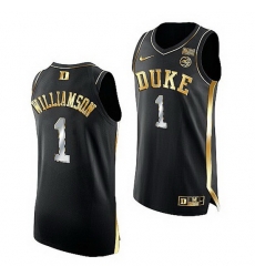 Duke Blue Devils Zion Williamson Black Golden Edition Nba Alumni Jersey