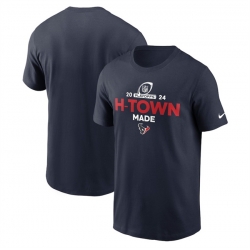 Men Houston Texans Navy 2024 Playoffs T Shirt