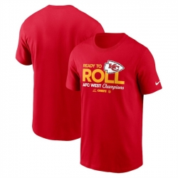 Men Kansas City Chiefs Red 2024 AFC West Champions Locker Room Trophy Collection T Shirt