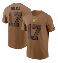 Men Las Vegas Raiders 17 Davante Adams 2023 Brown Salute To Service Name  26 Number T Shirt