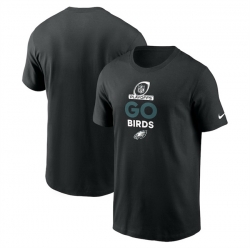 Men Philadelphia Eagles Black 2024 Playoffs T Shirt