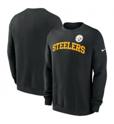 Men Nike Black Pittsburgh Steelers Club Pullover Sweatshirt