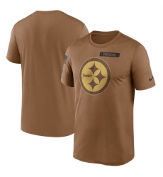 Men Pittsburgh Steelers 2023 Brown Salute To Service Legend Performance T Shirt