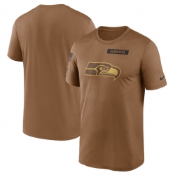 Men Seattle Seahawks 2023 Brown Salute To Service Legend Performance T Shirt