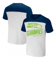 Men Seattle Seahawks Cream Navy X Darius Rucker Collection Colorblocked T Shirt