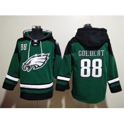 Philadelphia Eagles Green Sitched Pullover Hoodie #88 Dallas Goedert