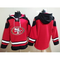 San Francisco 49ers Red Sitched Pullover Hoodie Blank