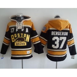 Men Boston Bruins 37 Patrice Bergeron Black 2016 Winter Classic Hoodie Stitched NHL Jersey