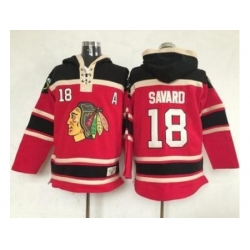 Chicago Blackhawks #18 Denis Savard Red Lace-Up NHL Jersey Hoodie