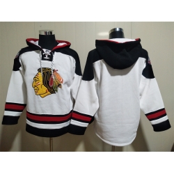 Men Chicago Blackhawks Blank White Stitched NHL Hoodie