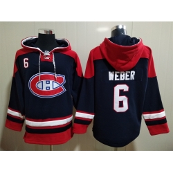 Men Montreal Canadiens Shea Weber 6 Blue Stitched NHL Hoodie