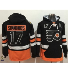 Men Philadelphia Flyers 17 Wayne Simmonds Black Name  26 Number Pullover NHL Hoodie